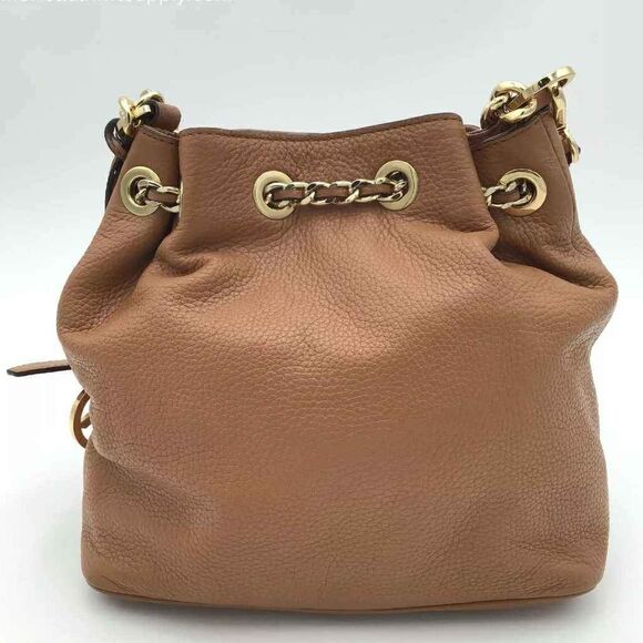 Michael Kors MK Frankie Drawstring Bucket Brown Convertible Leather Bag Purse - Picture 5 of 10